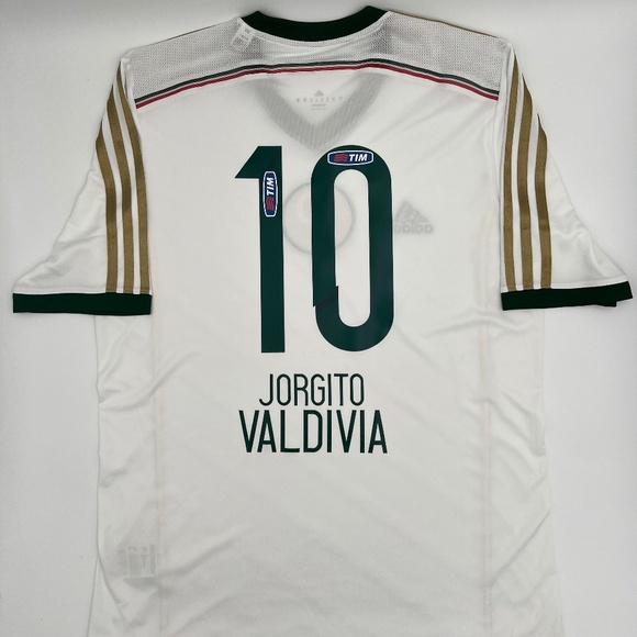 Valdivia #10 Palmeiras 2013/2014 Away (Centenary) ORIGINAL Adidas Soccer Jersey
